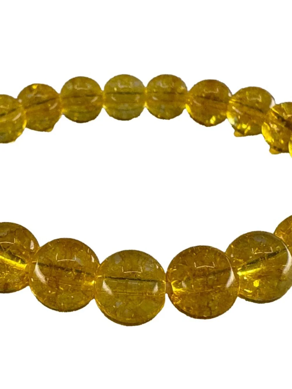8mm Natural Yellow Crystal Bead Bracelet Wealth Crystal November Birthstone Gift